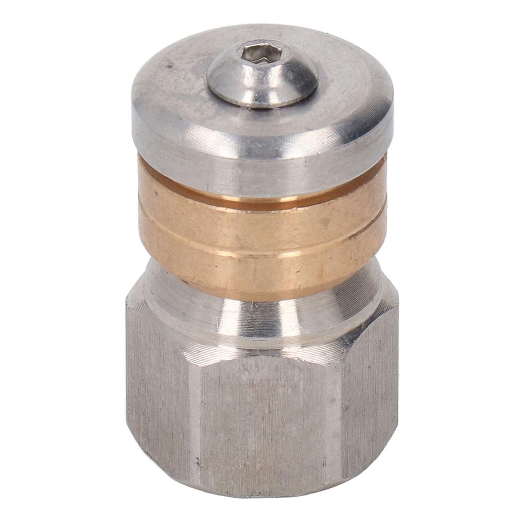 Pressure Washer Nozzle Stainless Steel Brass Compact Mini Drain Sewer Nozzle for Hot and Cold Water 5000 PSI G3 8in