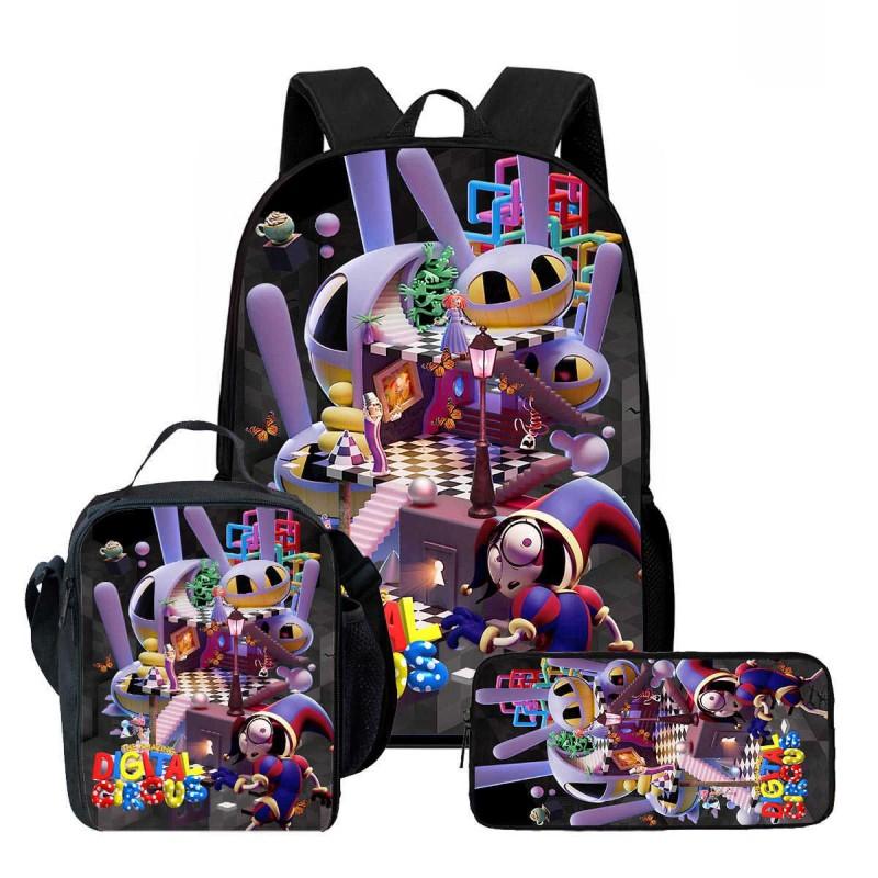 Kids Cartoon Backpack Set With Lunch Bag Pencil Case - Lightweight Ergonomic School Grades 1-6