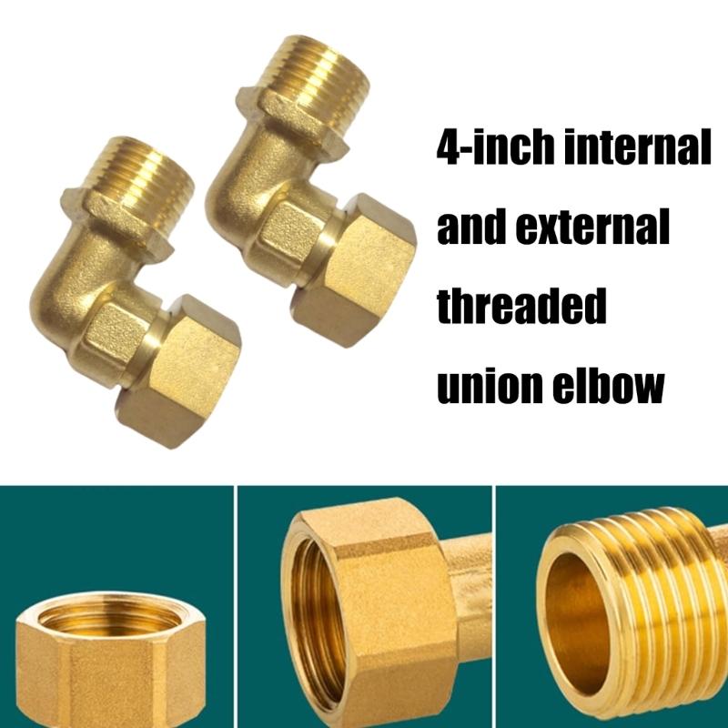 Strong Brass 90° Pipe Elbow 1/2" Adjustable Connection Elbow Fitting Tool for Residential Plumbing & Cooling Systems