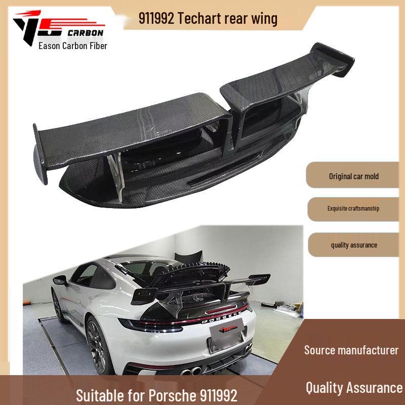 Compatible with Porsche 911/992 (2019-IN), TechArt Carbon Fiber Rear Wing Spoiler