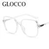 Fashion Leopard Oversized Myopia Glasses Women Brand Square Blocking Blue Light Ultralight Computer Graduation Eyeglasses Minus
