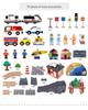 Wooden Electric Train Track & Car Building Blocks Set for Kids