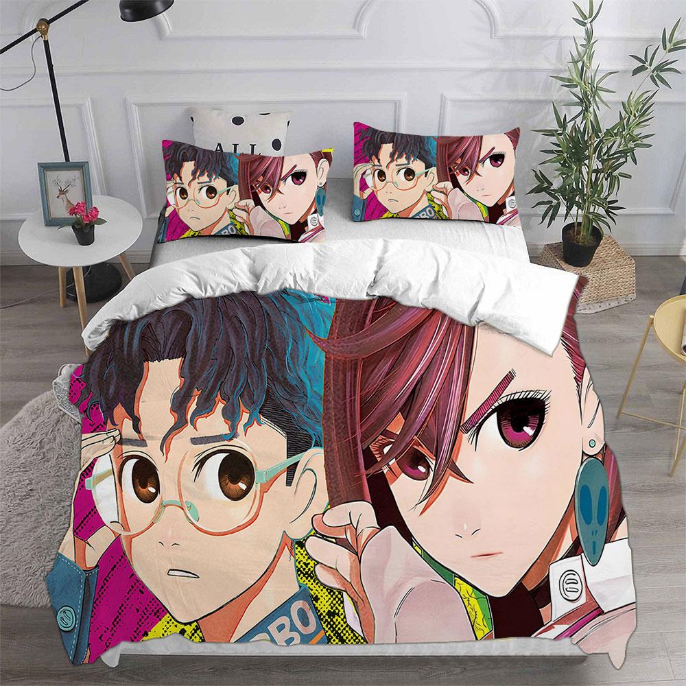 Seturi de lenjerie de pat noi Anime DAN DA DAN cu imprimeu de desene animate Set rafinat de articole de pat Set husă de plapumă cu plapumă Set luxos cadou de ziua de naștere