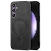 For Samsung Galaxy S23 FE Leather Back Case Compatible with MagSafe Skin-Touch Phone Cover