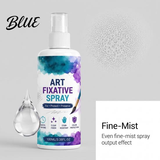 Anti Smudge Fixative Coating Non Smudge-Proof Protection Art Spray for Artists Quick-Drying Clear Yellowing 3.4Oz