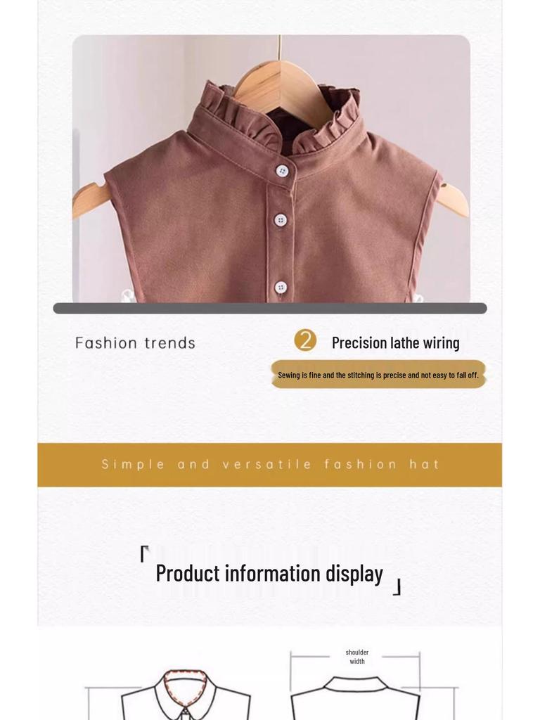 Damen Vielseitiger Spitzkragen: Falscher Kragen aus reiner Baumwolle für Sweatshirts und Pullover, ideal für einen verjüngenden Stil zu jeder Jahreszeit.