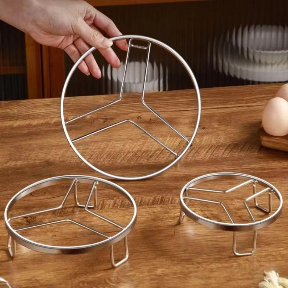 New Stainless Steel Steamer Rack Thickened Non-Slip Insulated Tripod Stackable Pot Rack Kitchen Cookware Stove Storage Rack