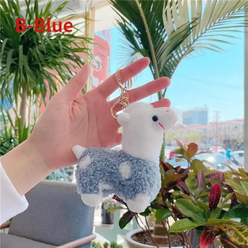 1pcs Soft Cotton Standing Alpaca Toys Stuffed Plush Doll Key Chain Animals Keychains Women Bags Cute Creative Gifts