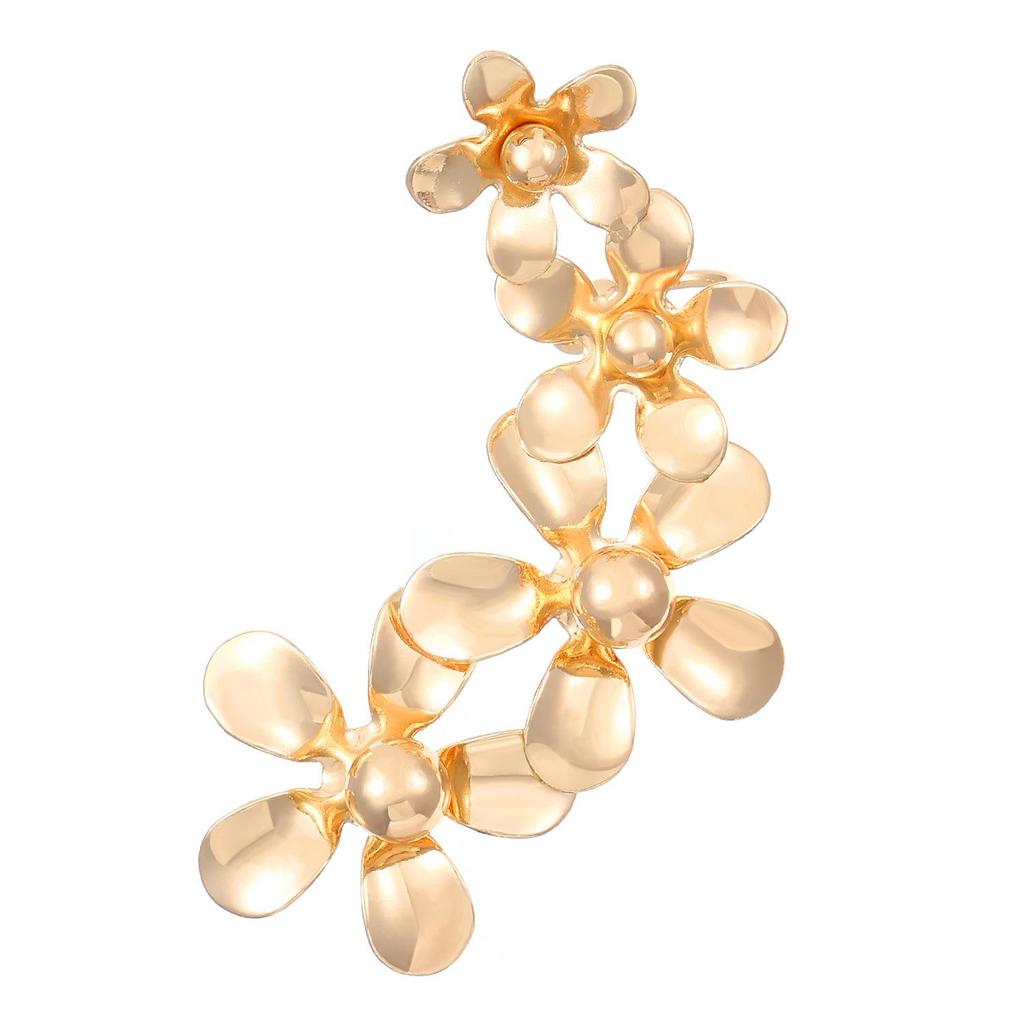 European & American Minimalist Retro Leaf Flower Ear Hook Earrings - Trendy Cross-Border Piercing & Clip-Ons