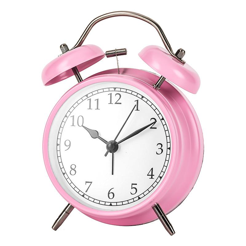Classic simple and creative alarm clock dormitory bedside metal bell ringing students wake up with luminous alarm clock