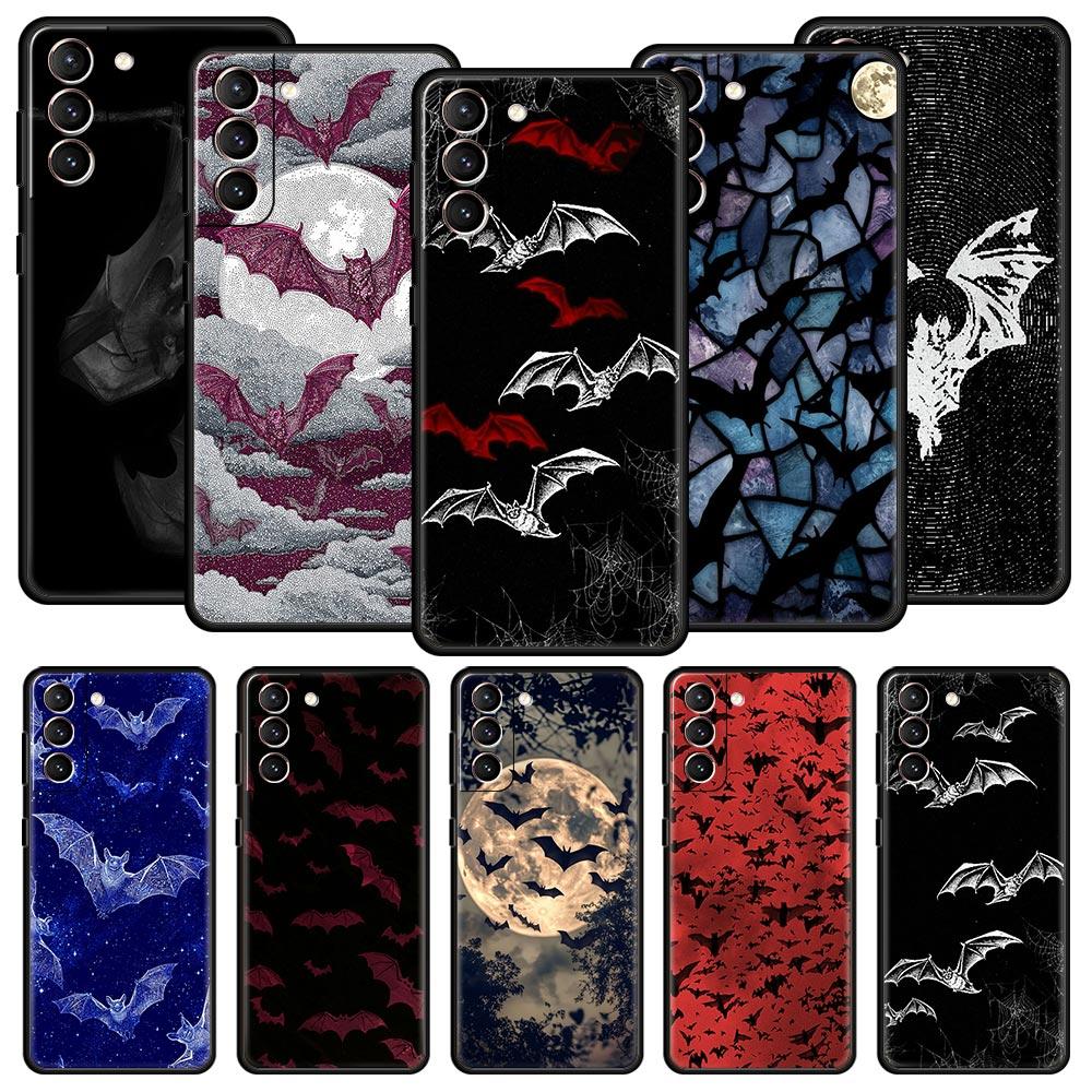 Goth Vampire Bat animal Soft Phone Case For Samsung Galaxy S25 Edge S24 Plus S23 FE S22 S21 S20 Ultra 5G S10 Black Protect Cover