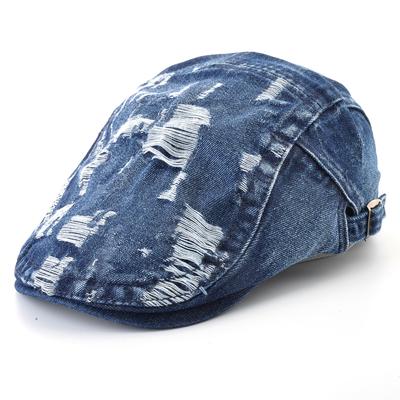 Vintage Peaked Cap Men Outdoor Casual Beret Hat Autumn Adjustable Newsboy Caps Women British Denim Boina British Artist Hats