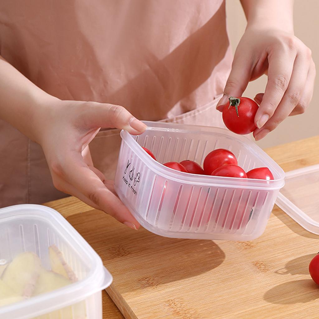 Food Storage Box Double Layer Multipurpose Chopped Green Onion Ginger Garlic Transparent Container