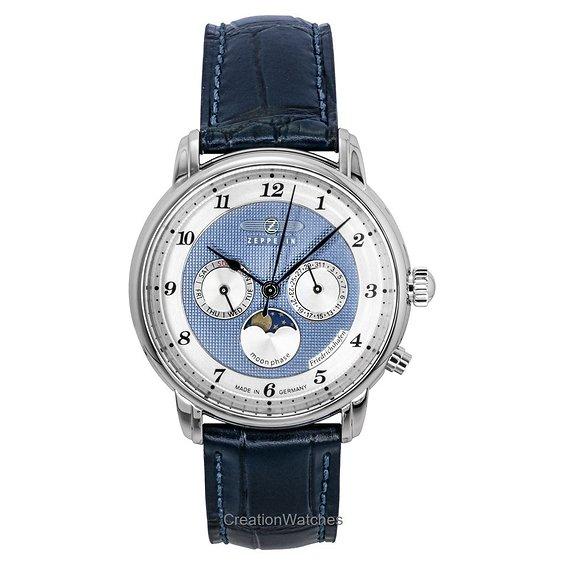 ZEPPELIN Friedrichshafen Blue Leather Strap Blue Dial Quartz 85363 Men's Watch