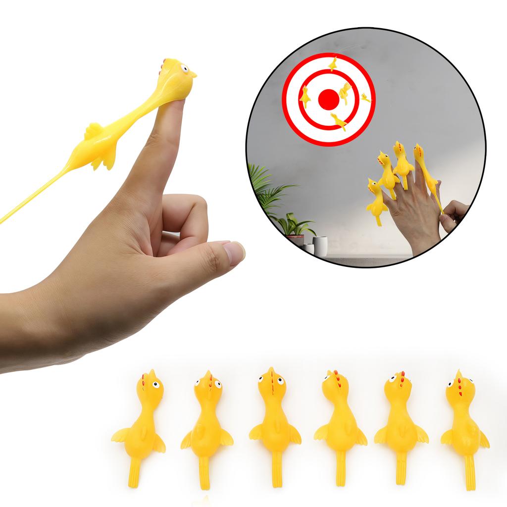 12/24pcs Fun Soft Plastic Finger Catapult Chicken Game Kids Birthday Party Gift School Gift Prize Pack Toys