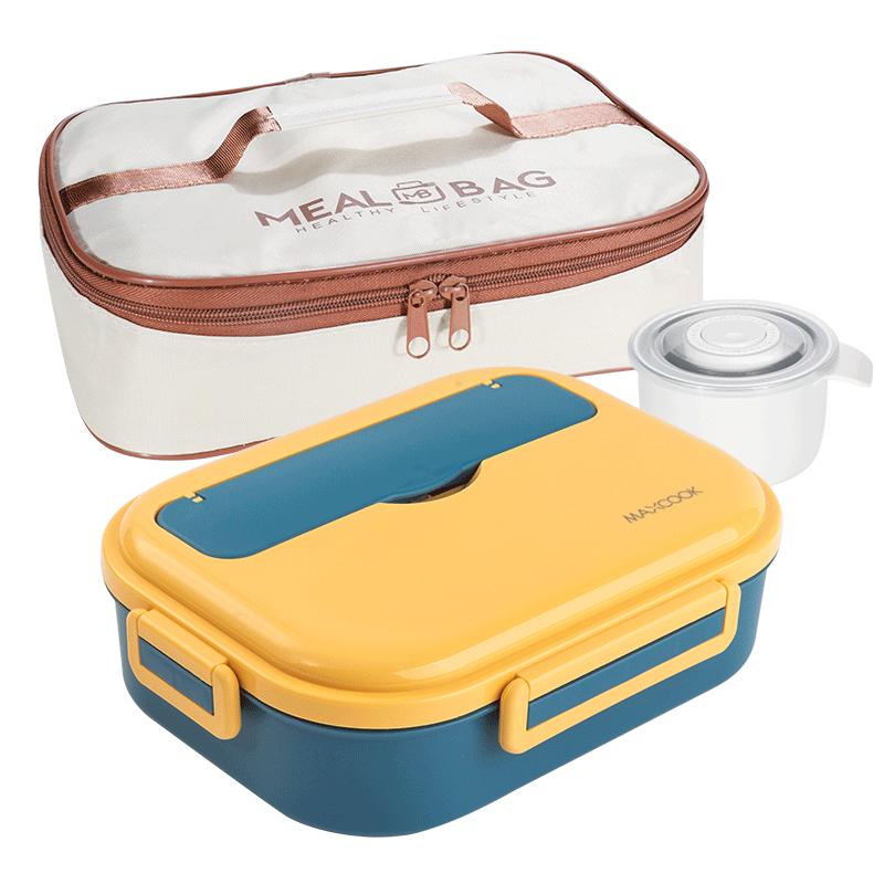 MAXCOOK 316L Stainless Steel 4-Compartment Student Lunch Box, 1.6L