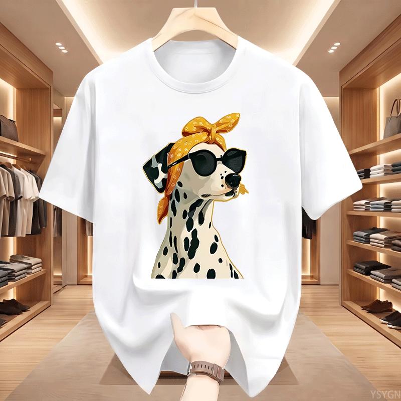 Ladies Dog Graphic T Shirts Unisex Summer Cotton Short Sleeve Printed Tshirt Streetwear Crew Neck T Shirts Unisexs Clothing Tops