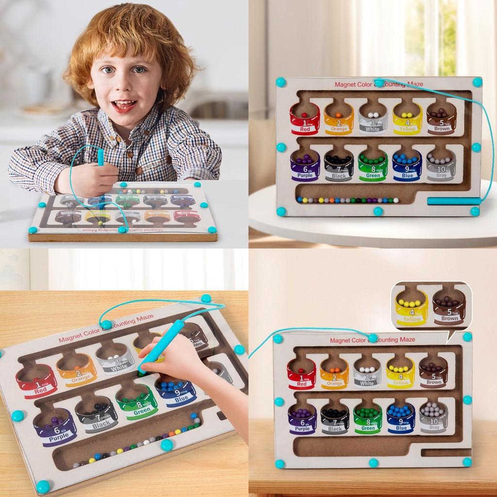 Math Counting Kids Board Toy With Magnetic Moveable Beads For Early Learning