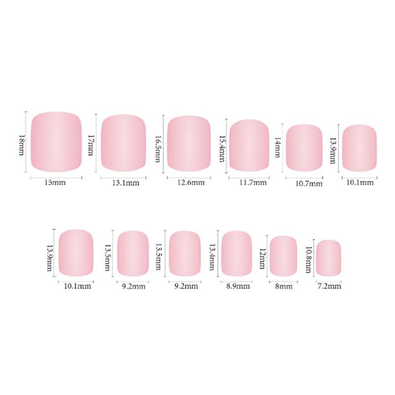 

24 шт. Свежие Милые Сердечки Точки Бриллиантовый Бант Накладные Ногти Квадратной Формы Пресс-он с Клеем Искусственные Съемные Накладные Ногти