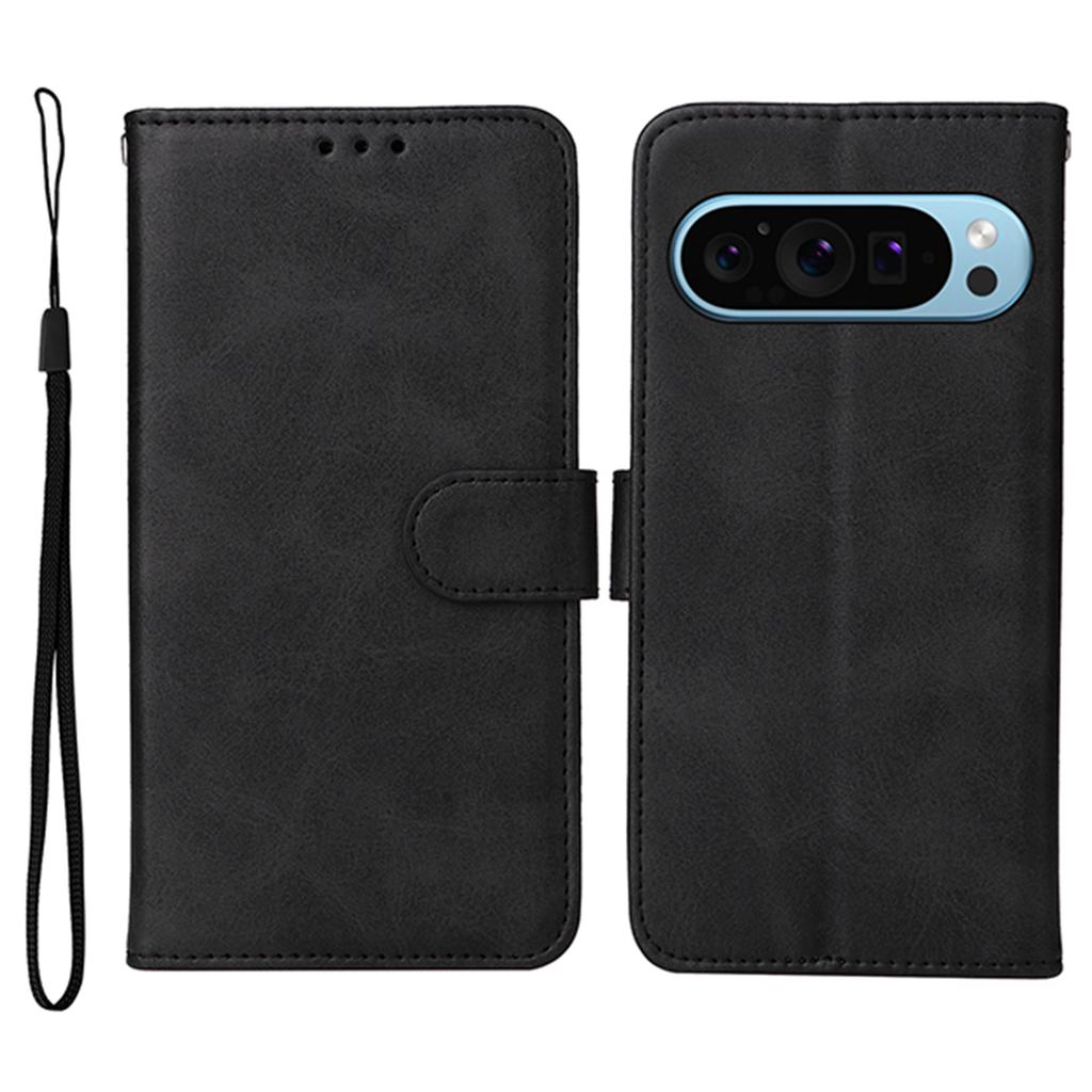 For Google Pixel 10 Pro/Pixel 10/Pixel 9/Pixel 9 Pro Leather Case 3 Card Slots Stand View Phone Cover Calf Texture