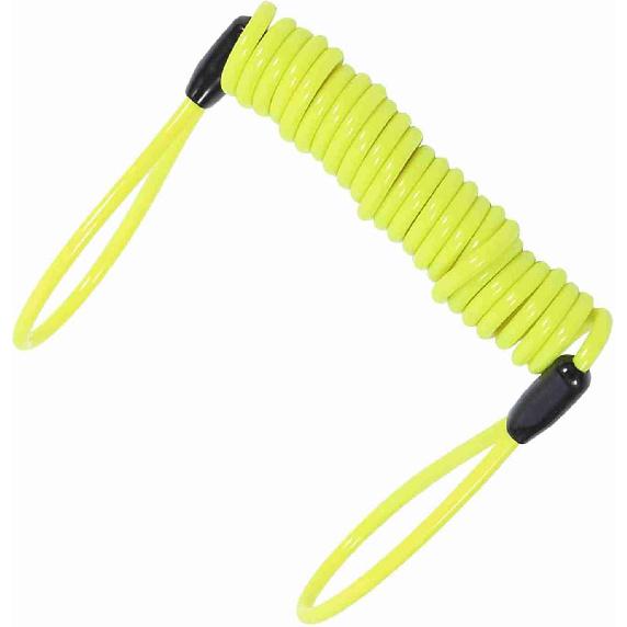 VGEBY Motorcycle Reminder Cable, Bike Alarm Disc Lock Antitheft Security Spring Reminder Coil Cable (Color : Yellow)