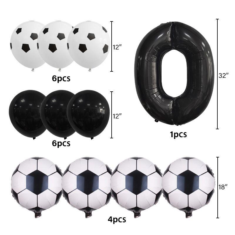 Football-themed Football Balloons - Set for Birthday Party Decoration Scene - Aluminum Film Balloon Set