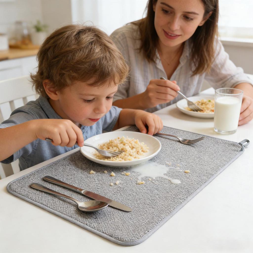 Quick Drying Kitchen Mat Microfiber Absorbent Non-Slip Kitchen Drying Mats for Home Sink Countertops Utensils Cups Bottles