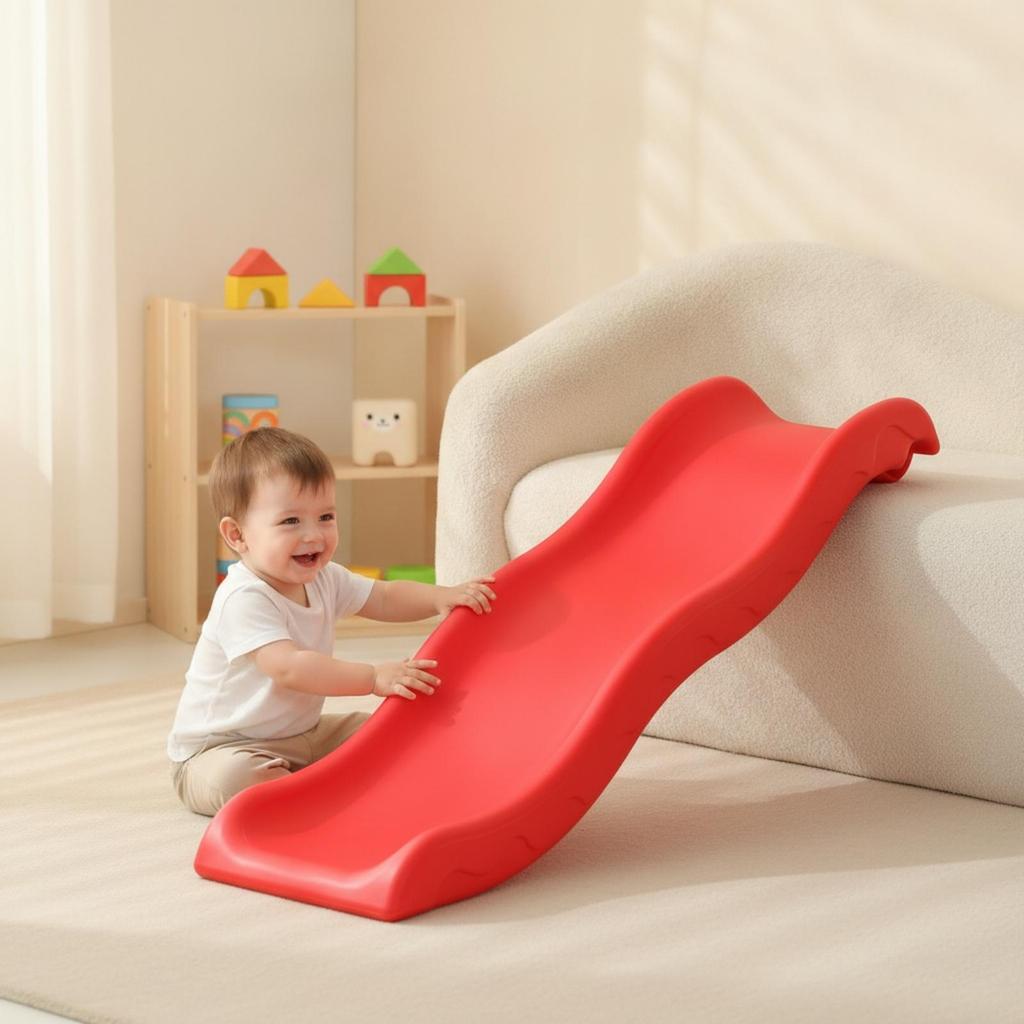 Child-Sized Indoor Slide Rounded Edges HDPE Young Child Heavy-Grade