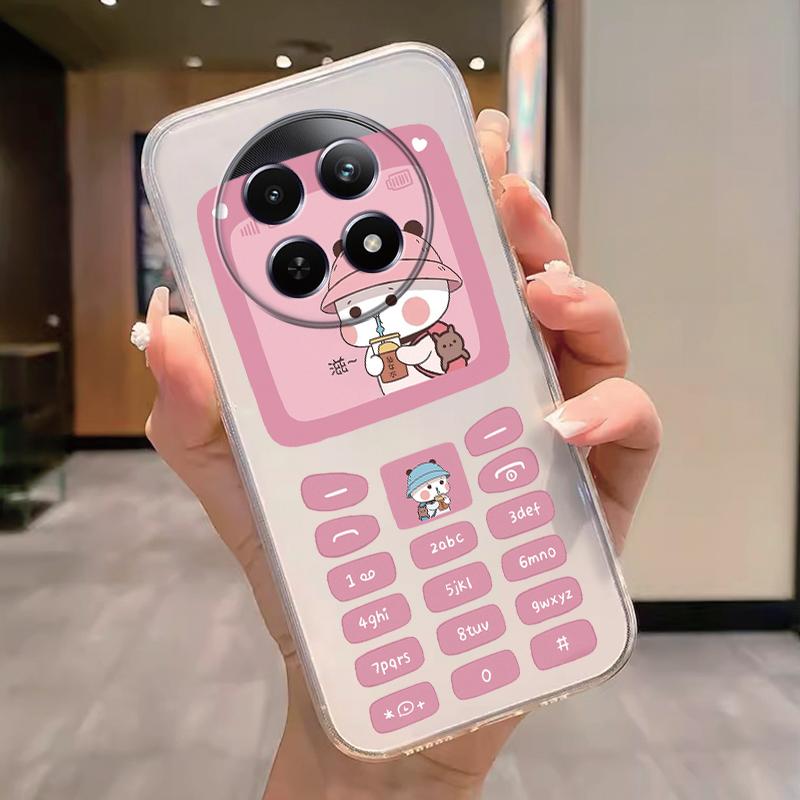 For Realme 12 4G 12+ 13+ Plus 13 Pro+ Plus 5G Case Fashion Flowers Painted Clear Silicone Phone Cover Fundas Funny Cat Couple