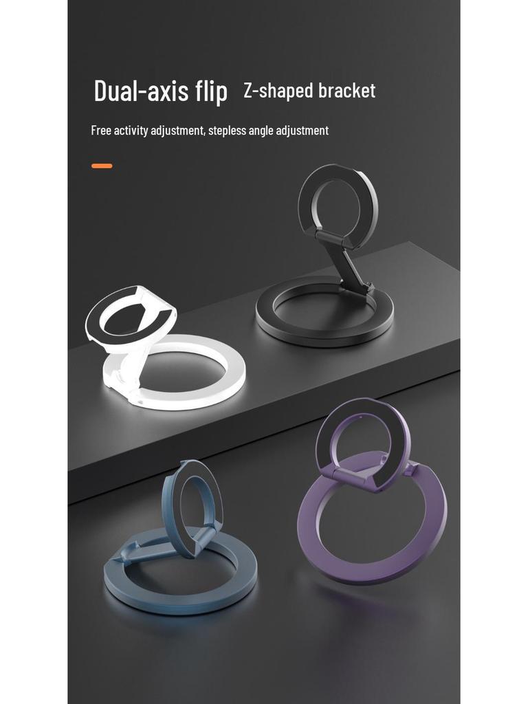 Duální magnetický držák na telefon: Stolní a do auta, Skládací kovový design pro živé vysílání, Samospoušť a 360° rotace.
