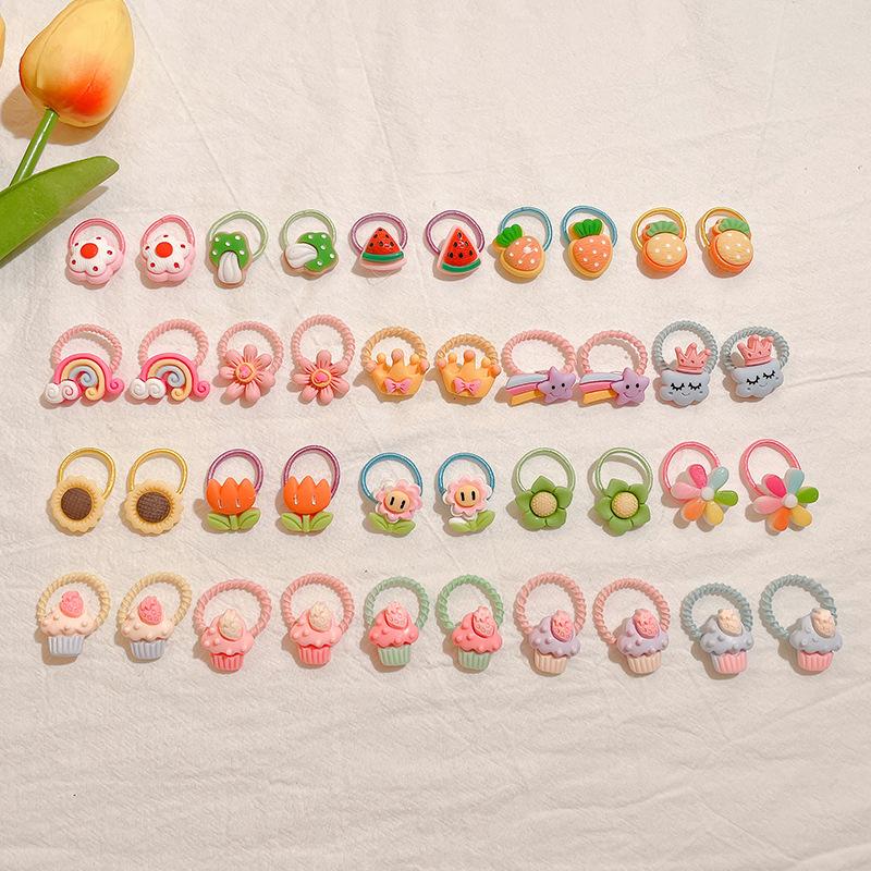 10-30PCS/Set, Cute Cartoon Animals, Hair Bands, Girls, Elastic Rubber Band, Headwear, Hair Accessories