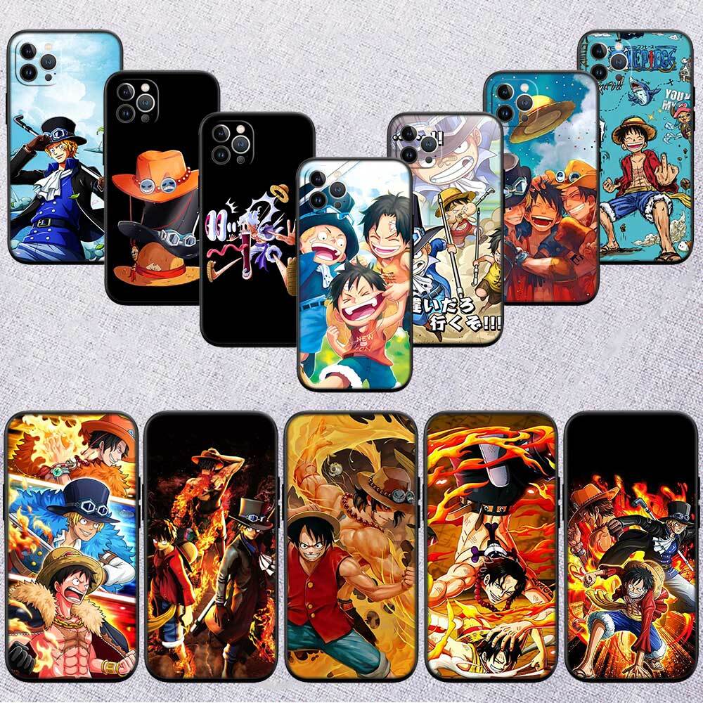 One Piece ACE Luffy Sabo Shockproof Phone Case for iPhone 6 6s 7 8 11 12 13 14 15 16 17 16E XS Pro Max XR X SE Air