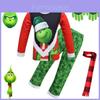 Pijama Fantasia Cosplay Monstro Verde Festivo de Natal O Grinch Para Crianças