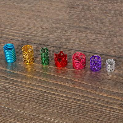 50Pcs Multiple Styles Hair Braid Adjustable Hollow Tubes Colorful Aluminum Loose Beads For Jewelry Component Making Charm Decoration