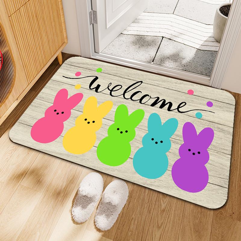 Alfombra de Piso de Dibujos Animados de Pascua,Conejo,Huevo de Pascua,Decoración de Sala de Estar