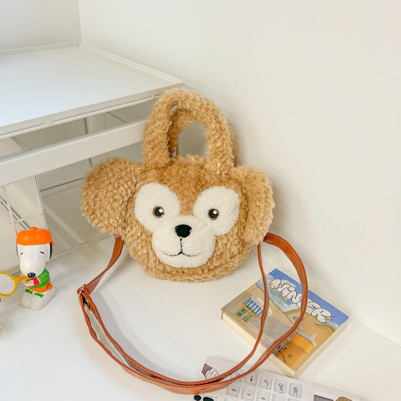 Cute Brown Bear Big Face Bag New Doll Doll Bag Girls Versatile Cartoon Handbag Bag
