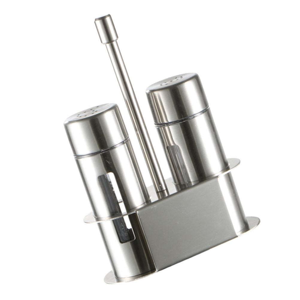 

Stainless Steel Spice Jars Set with Clear Window Airtight Seasoning Containers for Kitchen Storage Organizer Salt Pepper