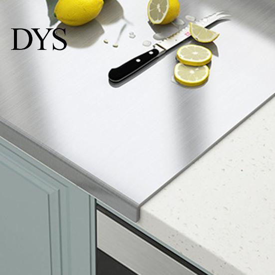 Heavy-duty Chopping Board Stainless Steel Cutting for Kitchen Non-Slip Dough Pastry Frosted Texture with 90-degree L-Shaped Edge Large Countertop Mat