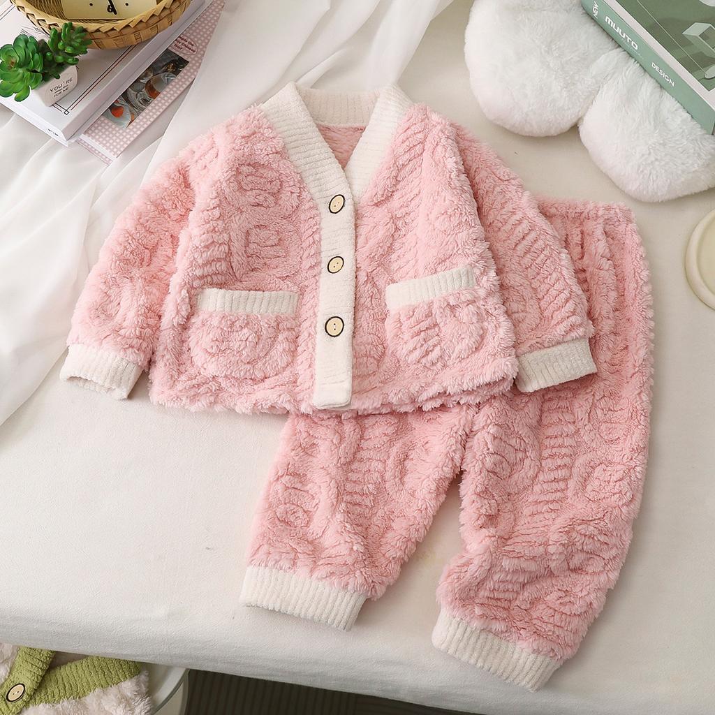 Neue Modelle 0-5 Jahre Kinder Aromatisierte Pyjama-Sets im Winter Verdickt und Warm für Jungen, Mädchen Pyjamas Mädchen Niedliche Pyjama-Anzüge