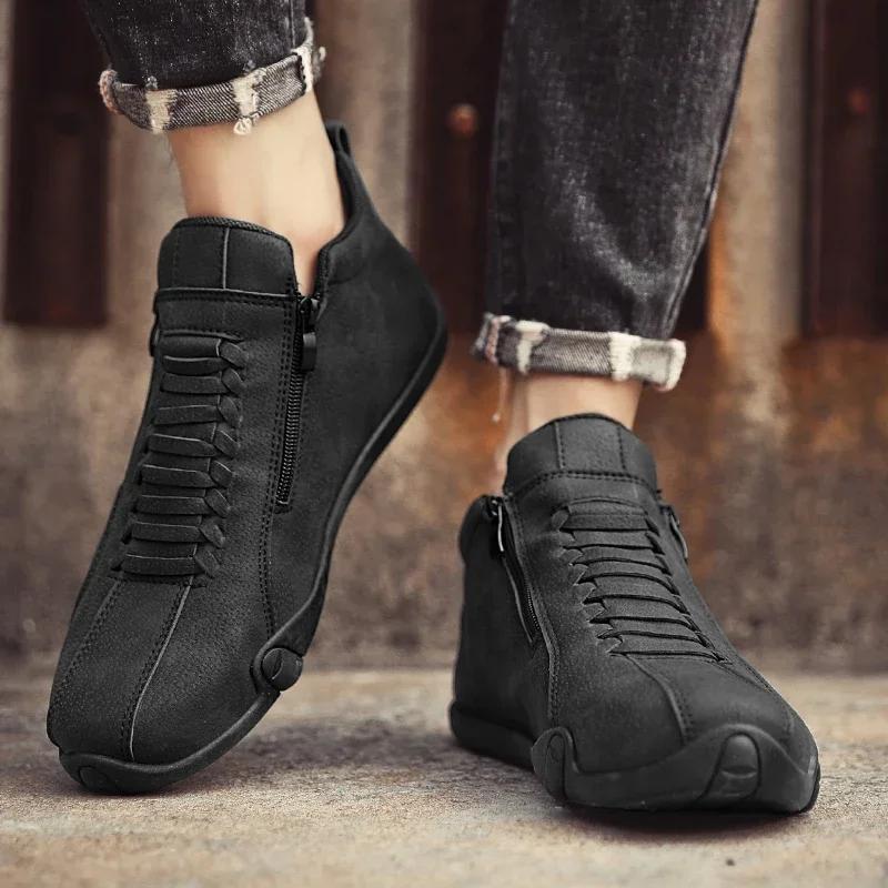 Shoes for Men 2024 New Zipper Designer Men's Sneakers Autumn Low-top Men Casual Shoes Lightweight and Comfortable Walking Flats