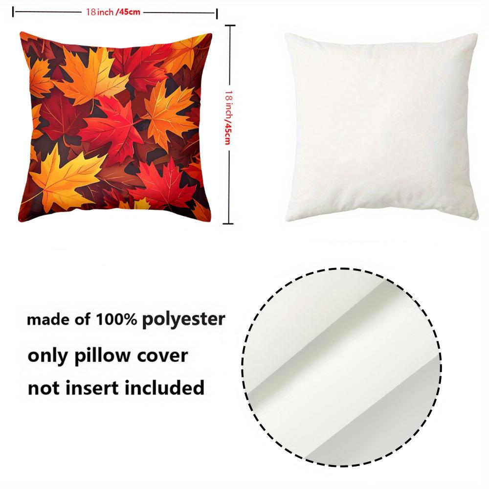 1 Pieces -2D Flat Printing Autumn Maple Leaf Pattern Throw Pillows Polyester Pillowcase Sofa Decorative Cushion Cover