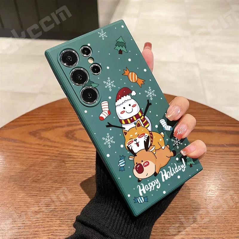 

Christmas New Year Soft TPU Phone Case For Samsung Galaxy S24 Ultra S23 Plus S22 S20 FE A55 A54 A73 A72 A71 A51 A50 A35 A15Cover A15 4G