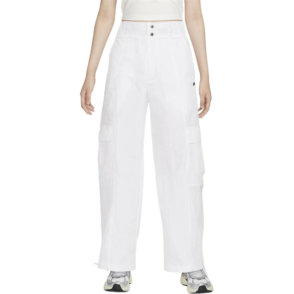 Nike Sportswear Fashion Loose Multi-Pocket High-Waist Solid Color Cargo Pants Women Pants White Black HJ6858-100