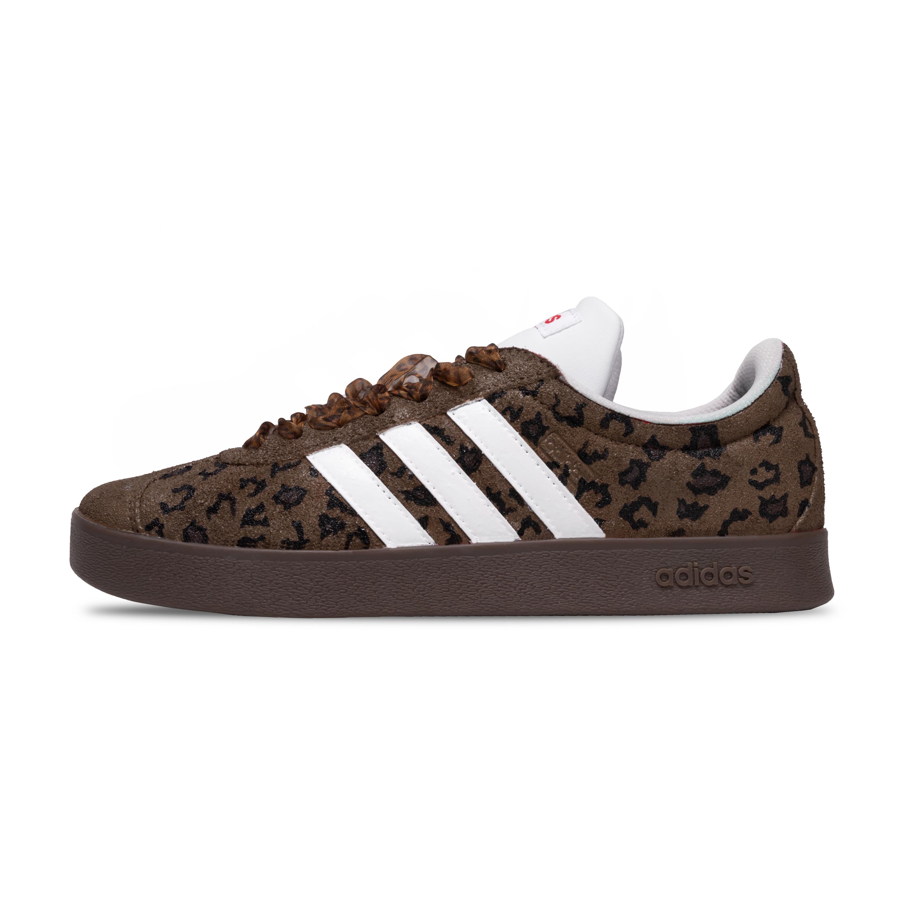 

Adidas VL COURT 2.0 Leopard Low top Skateboard Shoes Unisex Black HQ1802(Team1089-) 40⅔
