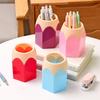 Creative Desktop Pen Holder: Large Capacity Pencil Organizer with Stylish Contrasting Colors for Students and Office Use