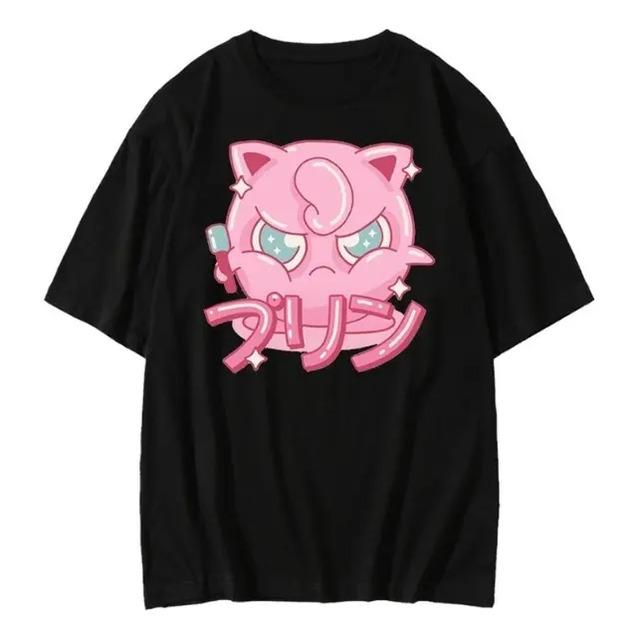 T-shirt with Japanese Pokemon Print of Jigglypuff XL
