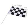 10Pcs Checkered Racing Polyester Flags with Stick Black and White Hand Flag