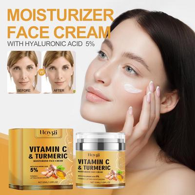 C Vitamini & Zerdeçal Nemlendirici Yüz Kremi Koyu Leke Kırışıklık Giderici Cilt Aydınlatıcı Sıkılaştırıcı Gerginleştirici Donukluğu Açıcı Yüz Kremi