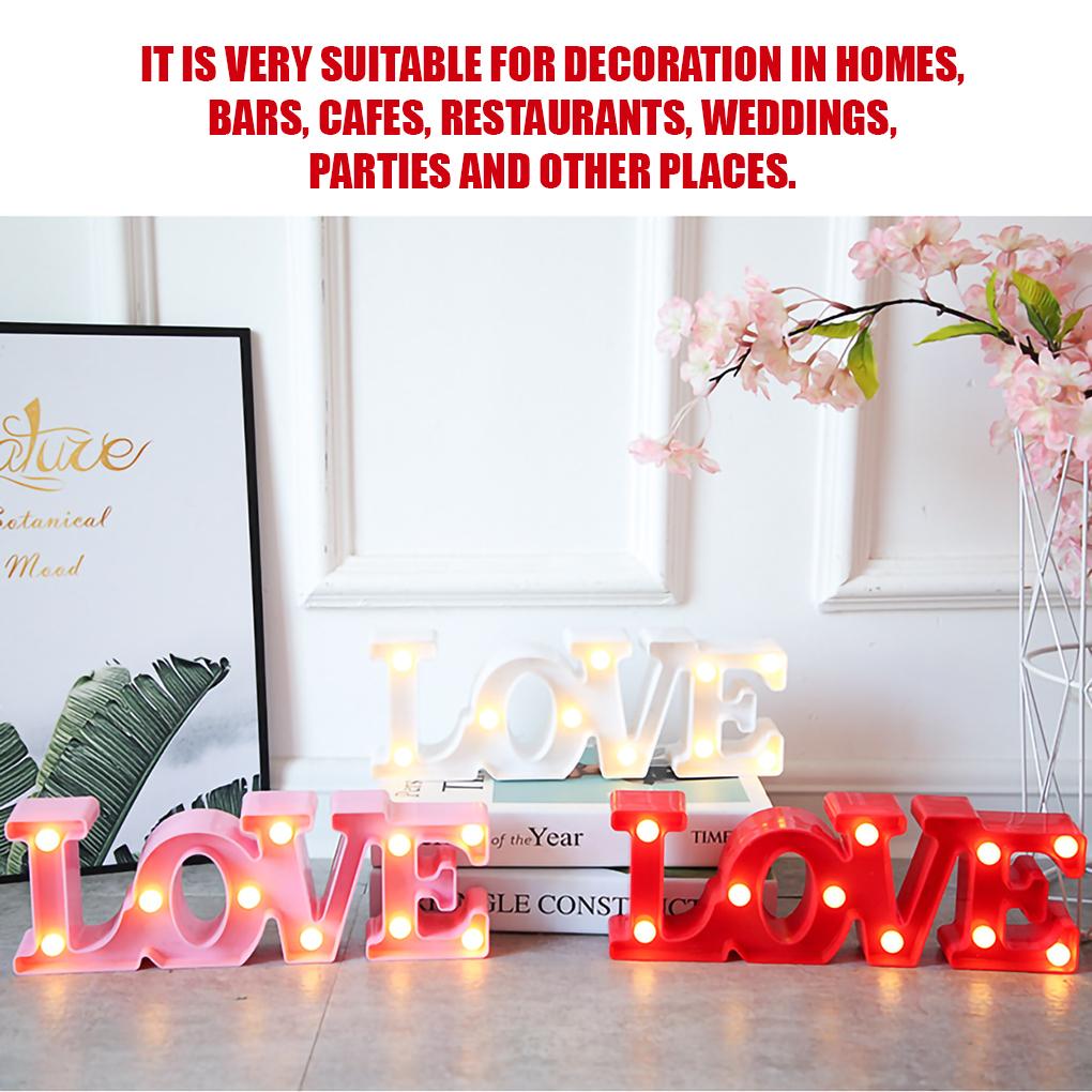 Night Light Letter Shape PVC Light Waterproof Decoration Hanging LED Lamp for Party Pub