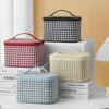 Houndstooth Large-Capacity Travel Cosmetic Handbag